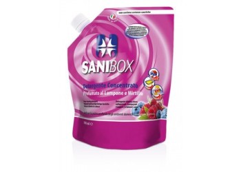 Sanibox Detergente Igienizzante elimina odori da 1 litro Profumazione lampone mirtillo